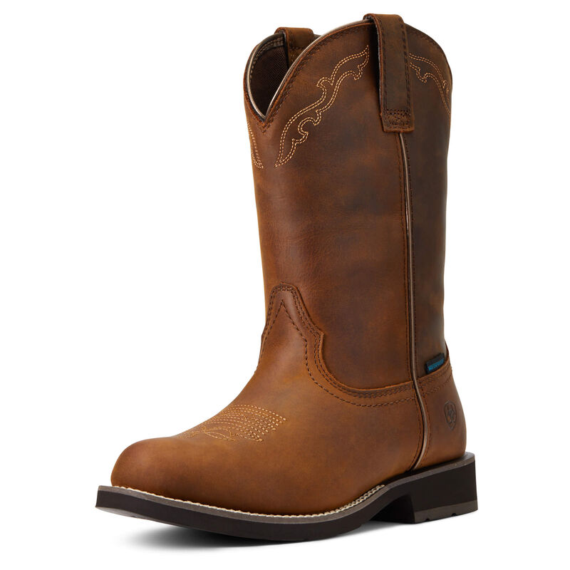 Ariat Delilah Round Toe Waterproof - Naisten TummanRuskea Bootsit ( VYWBLX-986 )